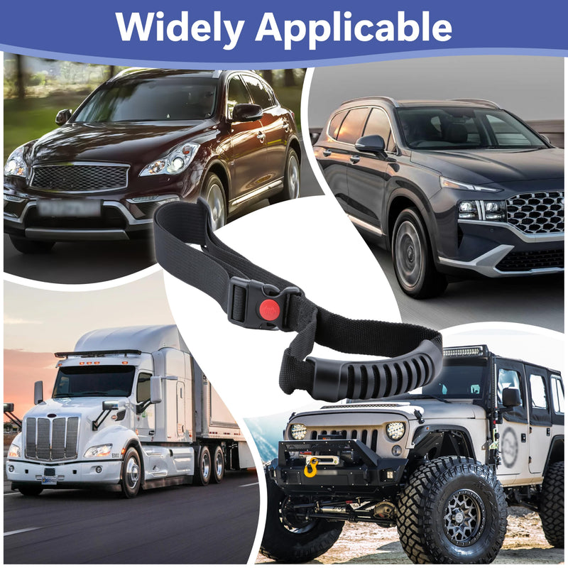 2 PCS Car Adjustable Grab Handles, Car Handle Assist, Safety Handle Portable Vehicle Support Grab Bar for Trucks, SUVs, Jeeps, Vans, Cars and ATVs (Black) 2 PCS