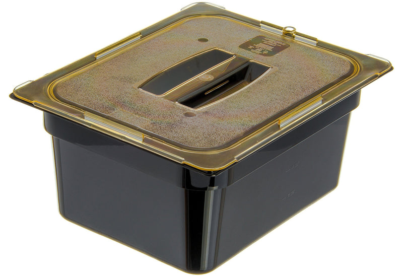 Carlisle FoodService Products Lid with Handle for Half Size High Heat Food Pan, 12.75" x 10.38", 1 Count, Amber Half Size 1 pack