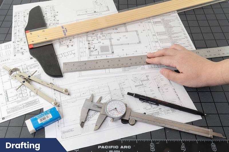 Pacific Arc 18 Inch Stainless Steel Ruler with Inch/Metric Conversion Table 18 In