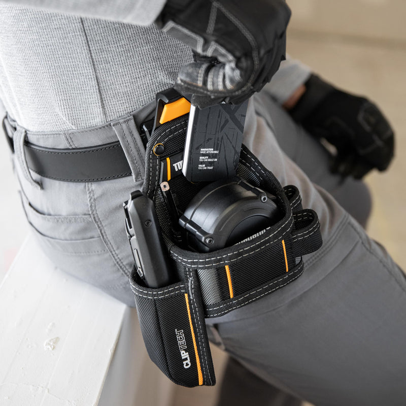 ToughBuilt ClipTech Series - Utility Pouch, Heavy-Duty Tool Pouch with Multiple Pockets, Secure Attachment & Storage for Jobsite Use Framer Pouch