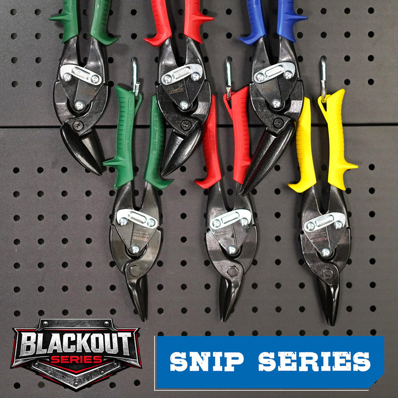 MIDWEST Blackout Series Aviation Snip - Left and Right Cut Offset Tinner Shears, Made in the USA - MWT-6510CO-NP Left/Right Combo