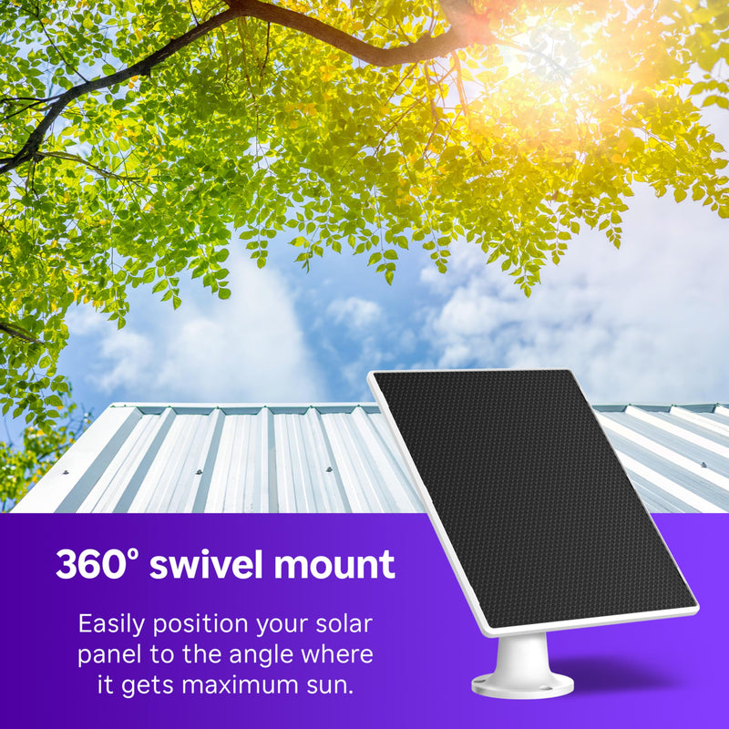 Roku Solar Panel USB-C 2025 for Roku Battery Camera and Battery Plus Only - IP65 Weather Resistant Solar Charger for Driveway, Backyard, & Porch with 360° Swivel Mount - Smart Home