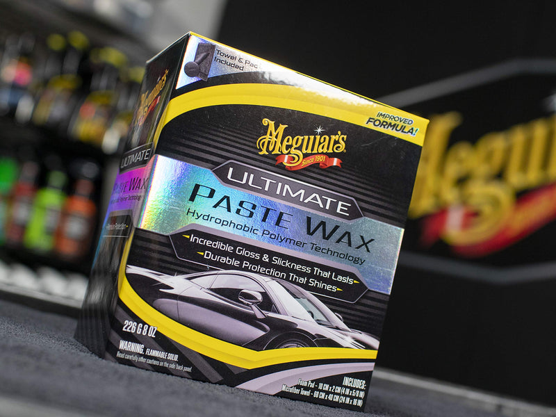 Meguiar's Ultimate Paste Wax - Premium Car Wax for a Deep, Reflective Shine Gloss with Long-Lasting Protection - Easy to Apply and Remove, Microfiber Towel and Applicator Included, 8 Oz Paste 8 Ounce (Pack of 1)