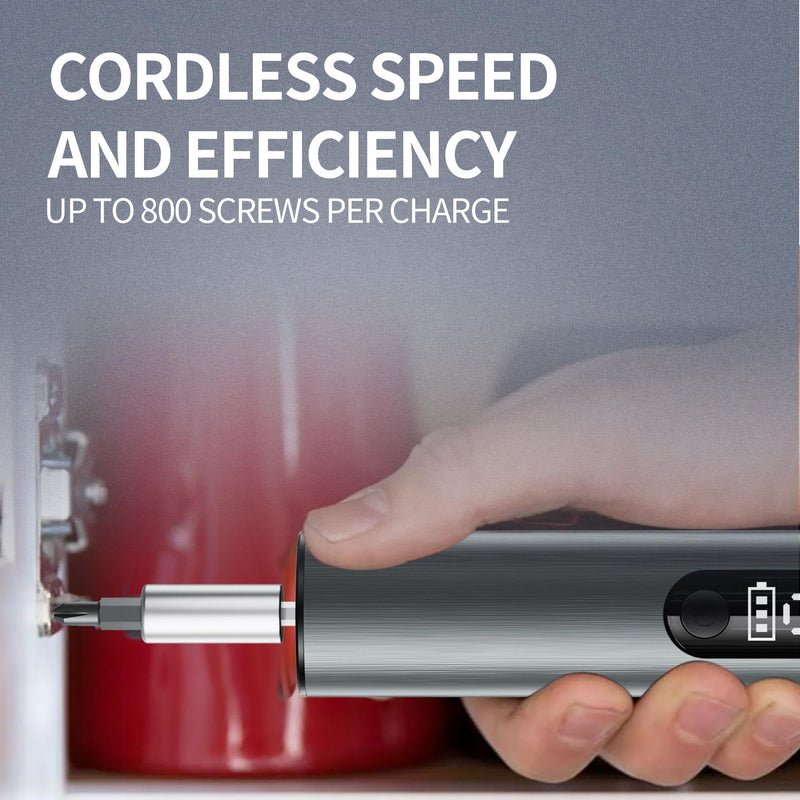 Multi-Functional Electric Screwdriver Set - Cordless Stick Drill w/Wireless Charging & Magnetic Bits, Perfect for Electronics, Home Appliances, Computers, Phones, Watches Repair & DIY (grey) 1 Grey