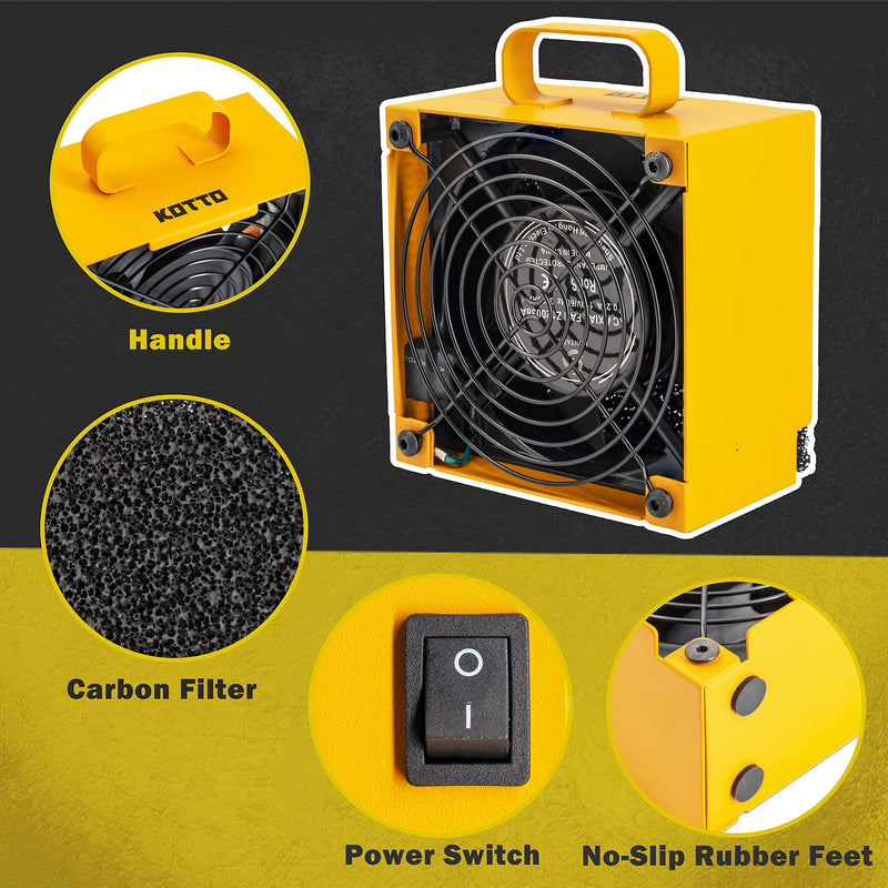 KOTTO Solder Smoke Absorber Remover Fume Extractor Smoke Prevention Absorber DIY Working Fan for Soldering Station (Yellow) yellow