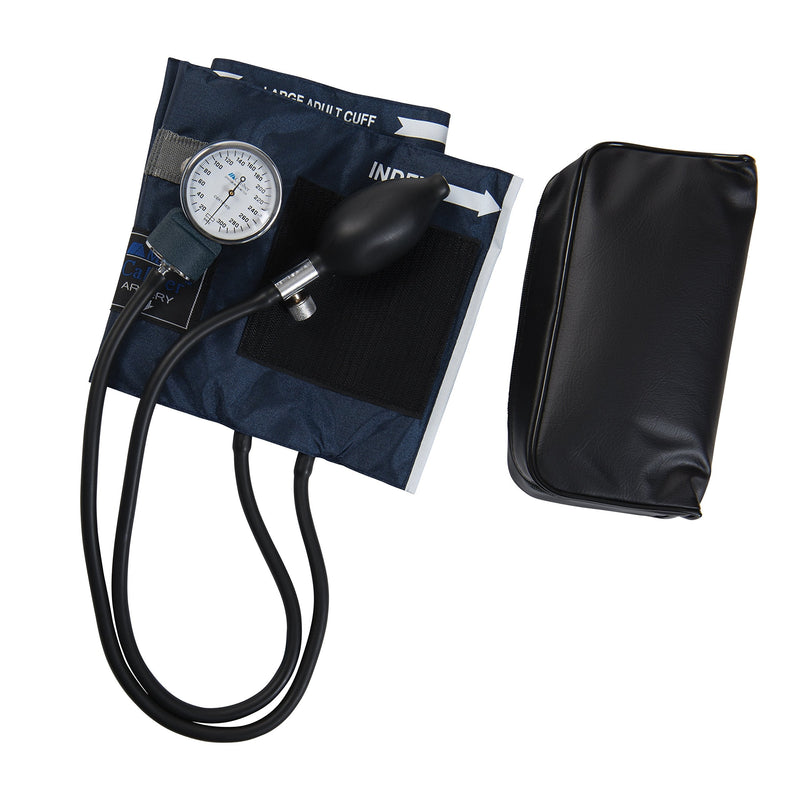 MABIS Aneroid Sphygmomanometer, Adult Cuff Size 13" to 20", Professional Manual Blood Pressure Cuff with Zipper Case, Caliber Series, Large Adult Cuff Adult Large Regular