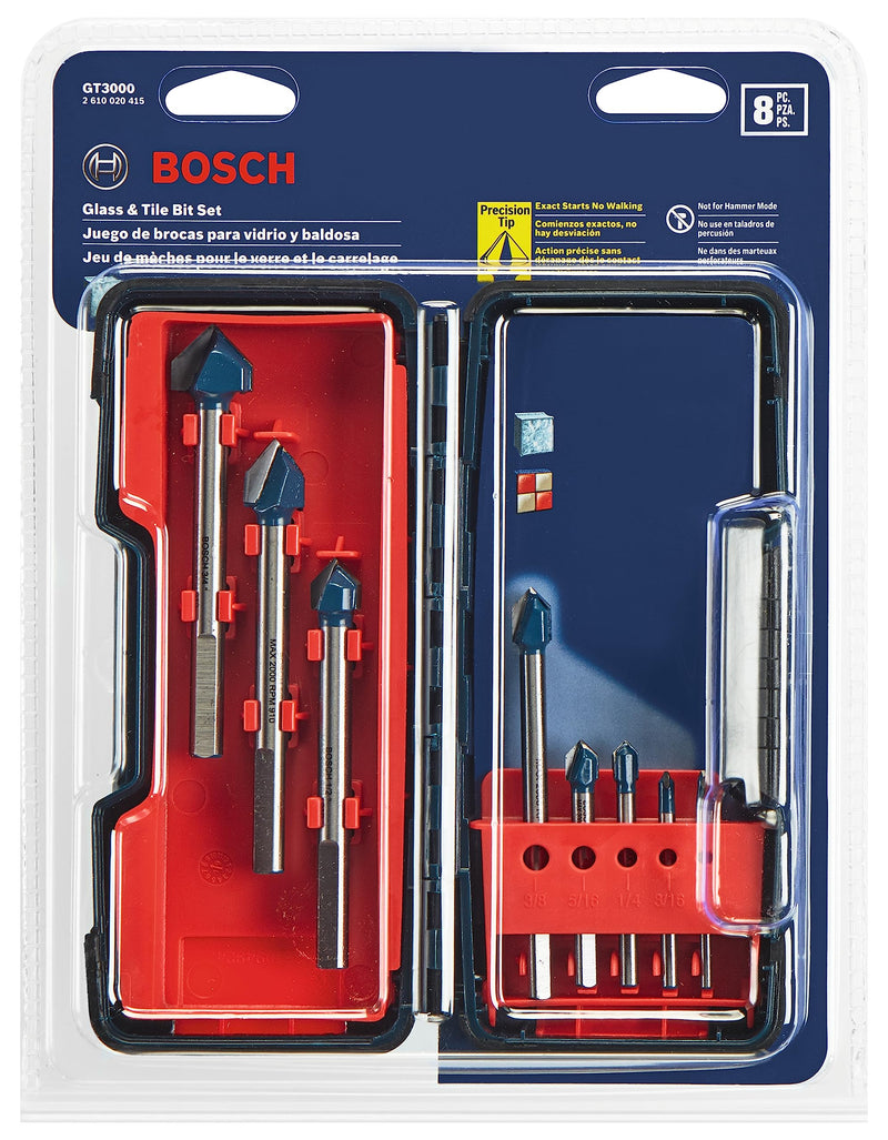 Bosch GT3000 8 pc. Glass and Tile Bit Set Industrial Assorted