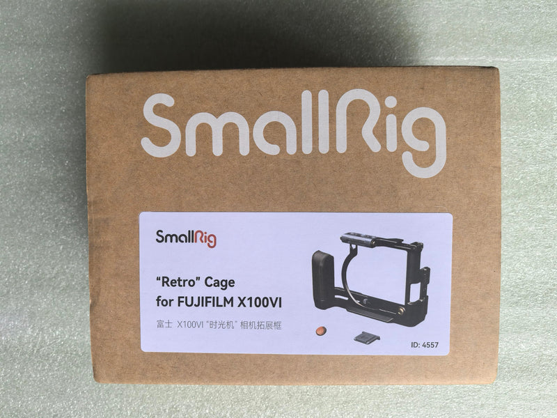 SmallRig X100VI Retro Cage for FUJIFILM X100VI, with 3/8"-16 Locating Holes for ARRI, Built-in Quick Release Plate for Arca, Shutter Button, and Hot Shoe Cover - 4557