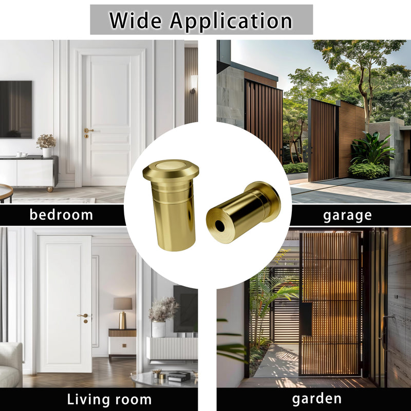 TOGU Door Latch Dust Protector,SUS304 Stainless Steel Dust-Proof Security Lock Inserts,Flush Bolt Dust Proof Door Strike for French Doors,Composite Doors,Wood Doors,Satin Gold Finish,5 Packs 14mm-5pcs Satin Gold