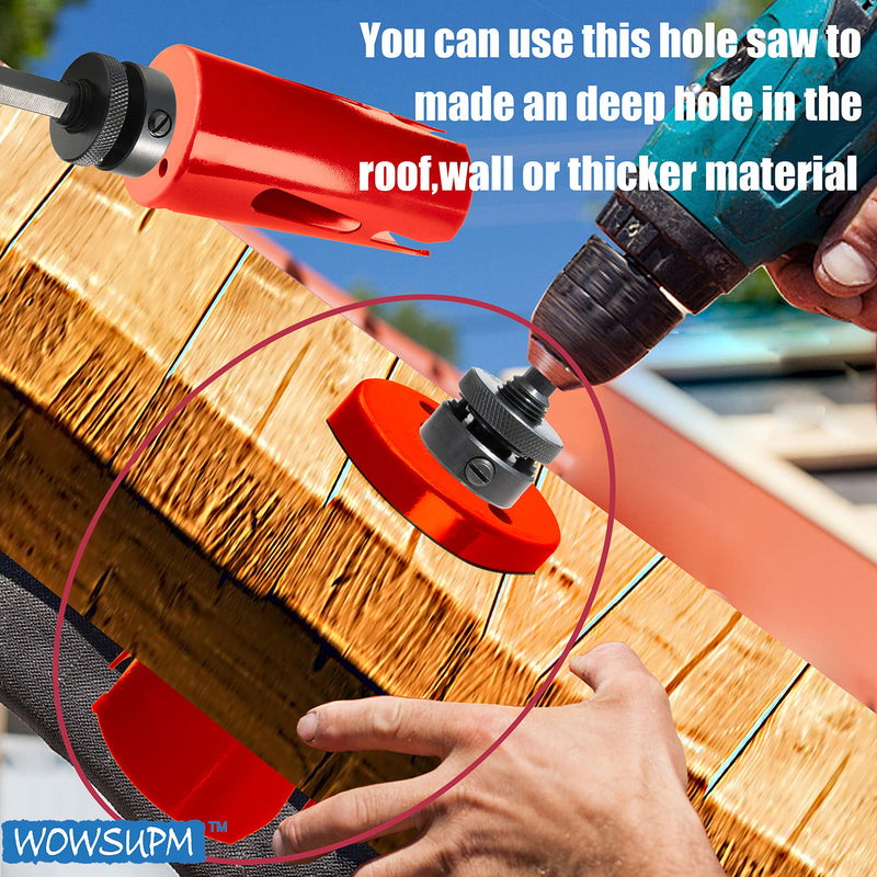1-3/8” Deep Carbide Tipped Hole Saw for Thick Wall Roof 6.6” Cutting Depth for Multiple Purpose Hardy Plank Wood MDF Soft Wall Tile deep0 (35mm)1-3/8"
