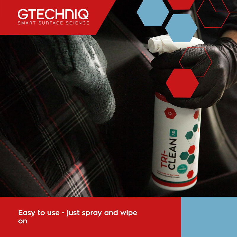 Gtechniq - I2 Tri-Clean - All-Surface Automotive Interior Odor Absorber; Ensure Surfaces Remain Fresh; Remove Dirt Attracting Residues; Safe on Leather, Dash, Carpets, Upholstery (500 milliliters) 16.9 Fl Oz (Pack of 1)