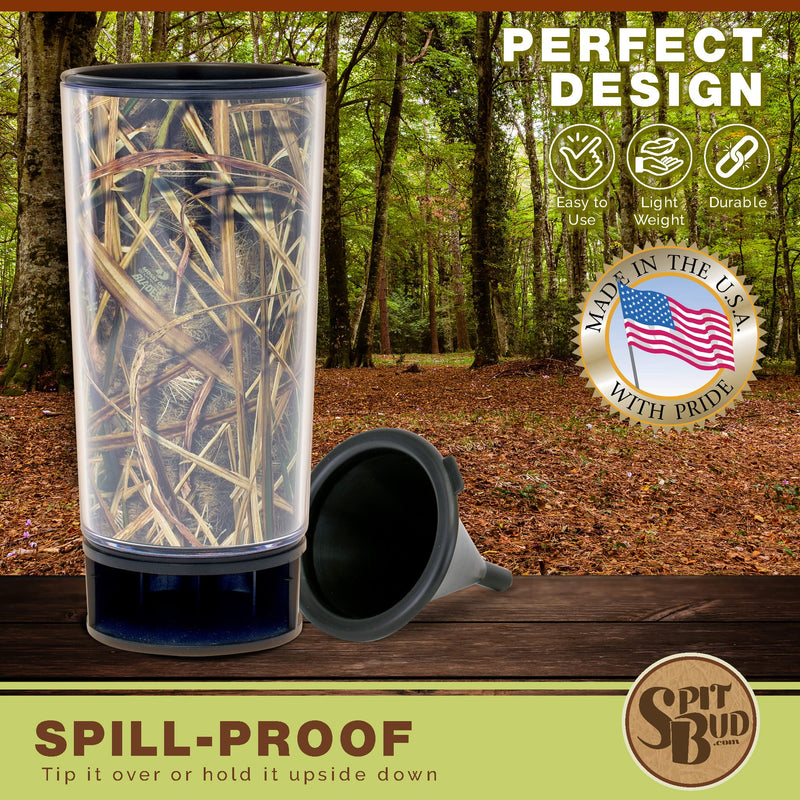 Spit Bud Spittoon with Can Opener, Mossy Oak Color Mossy Oak Shadow Grass Blades
