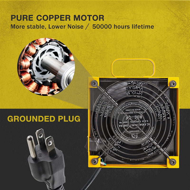 KOTTO Solder Smoke Absorber Remover Fume Extractor Smoke Prevention Absorber DIY Working Fan for Soldering Station (Yellow) yellow