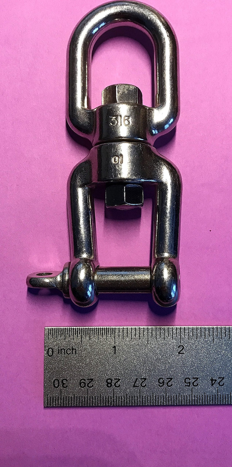 US Stainless Stainless Steel 316 Anchor Swivel Eye and Jaw 10mm or 3/8" Marine Grade