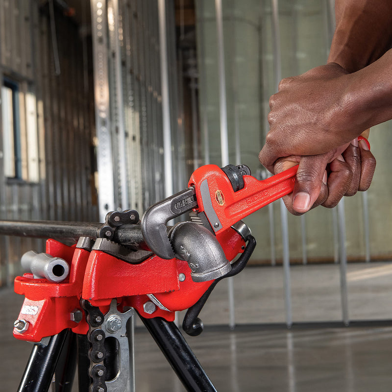RIDGID 31010 Model 10 Heavy-Duty Straight Pipe Wrench, 10-inch Plumbing Wrench, Red, Black, 250mm (10in) 10" Durable, Heavy-Duty