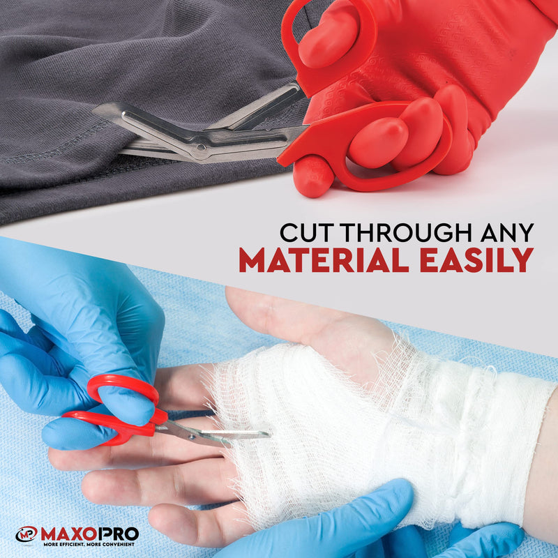 Premium Trauma Shears, EMT & Medical Scissors – 7.5 Inch First Aid Bandage Scissors – Thick, Non-Stick Blade, Blunt Tip Trauma Scissors for Nurses, Paramedics, First Aid Supplies - by MaxoPro