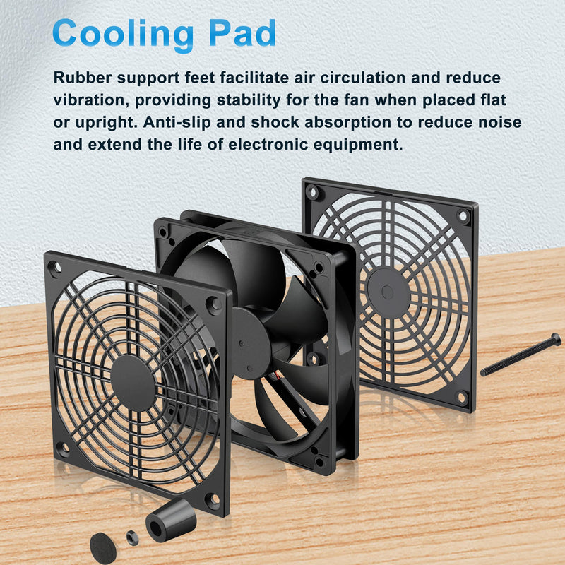 120mm 5V USB Quiet Computer Cooling Fan with Multi-Speed Controller for Router WiFi Modem Xbox TV Box DVR Playstation Receiver and Other Electronics Cooler 120mm router cooling pad