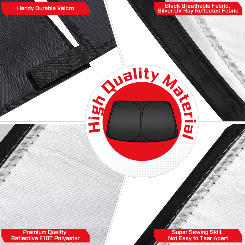 ARISMOTOR Windshield Sun Shade for Toyota Tundra (Limited, SR5, Platinum, TRD Pro) 2022-2025 2026, Custom Fit Foldable Front Window Sunshade Sun Visor Protector, Block UV Rays Keep Your Car Cooler for Toyota Tundra 2022-2026