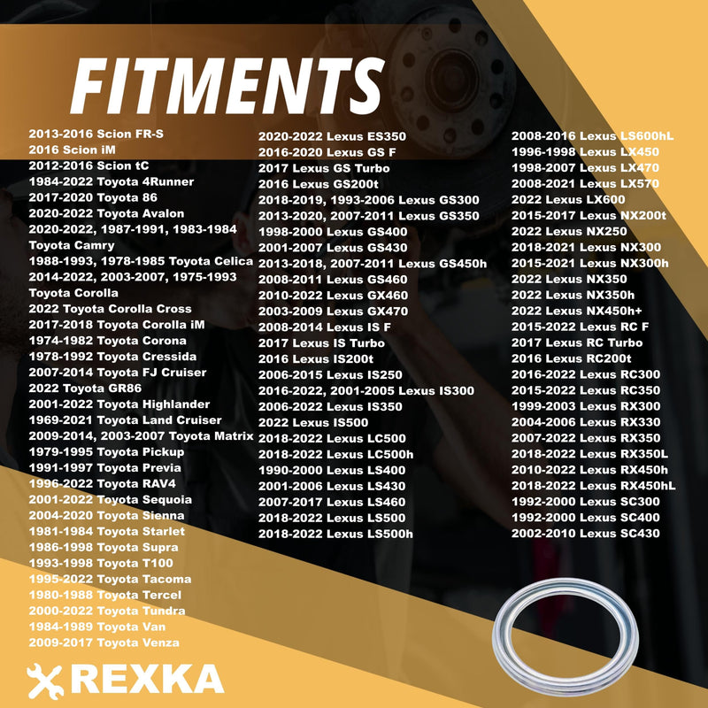 Rexka 24pcs Transfer & Differential Service Gasket Kit Compatible with Toyota Lexus 4Runner Land Cruiser Tundra Tacoma FJ Cruiser Highlander RAV4 Sequoia Sienna 1215710010 9043024003 90430A0003