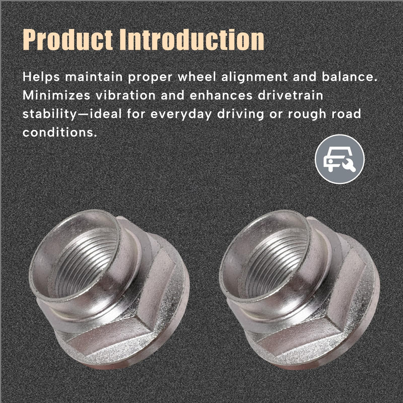 2Pcs Front & Rear Axle Nut Replacement Fit for Subaru Forester Outback Impreza WRX STI Crosstrek Ascent BRZ CV Spindle Nut 2000-2025 Replace 902170049 902170044 902170047 103-0504