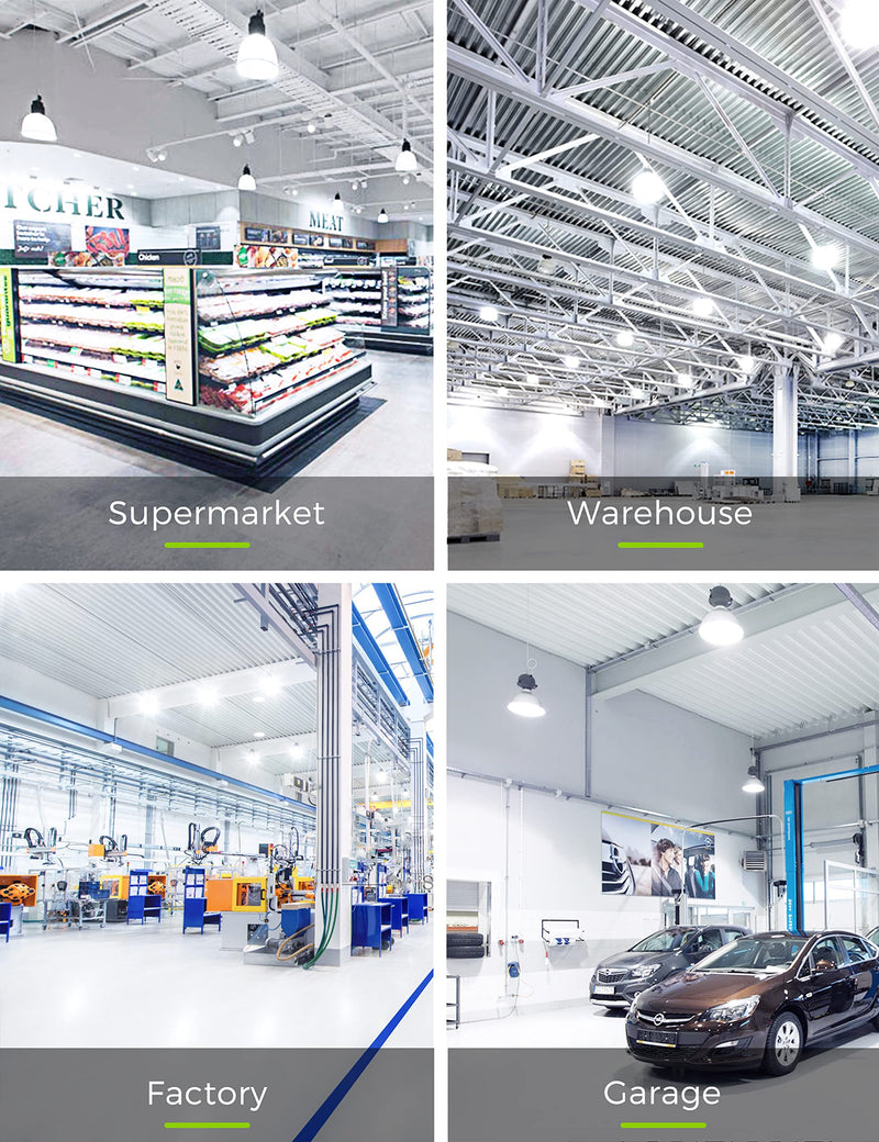 L LOHAS LED Super Bright Light Bulbs, 250-300W Equivalent 3400LM E26 Garage LED Bulb, 5000K Daylight 30 Watt High Lumen LED Bulb w/E39 Adapter for Commercial Warehouse Workshop Factory Barn, 2 Pack Daylight White