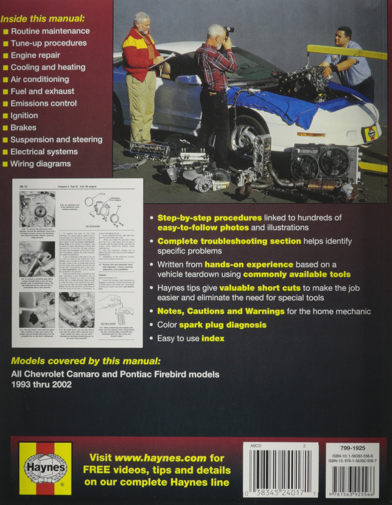 Haynes REPAIR MANUAL for CAMARO/FIREBIRD NUMBER 24017