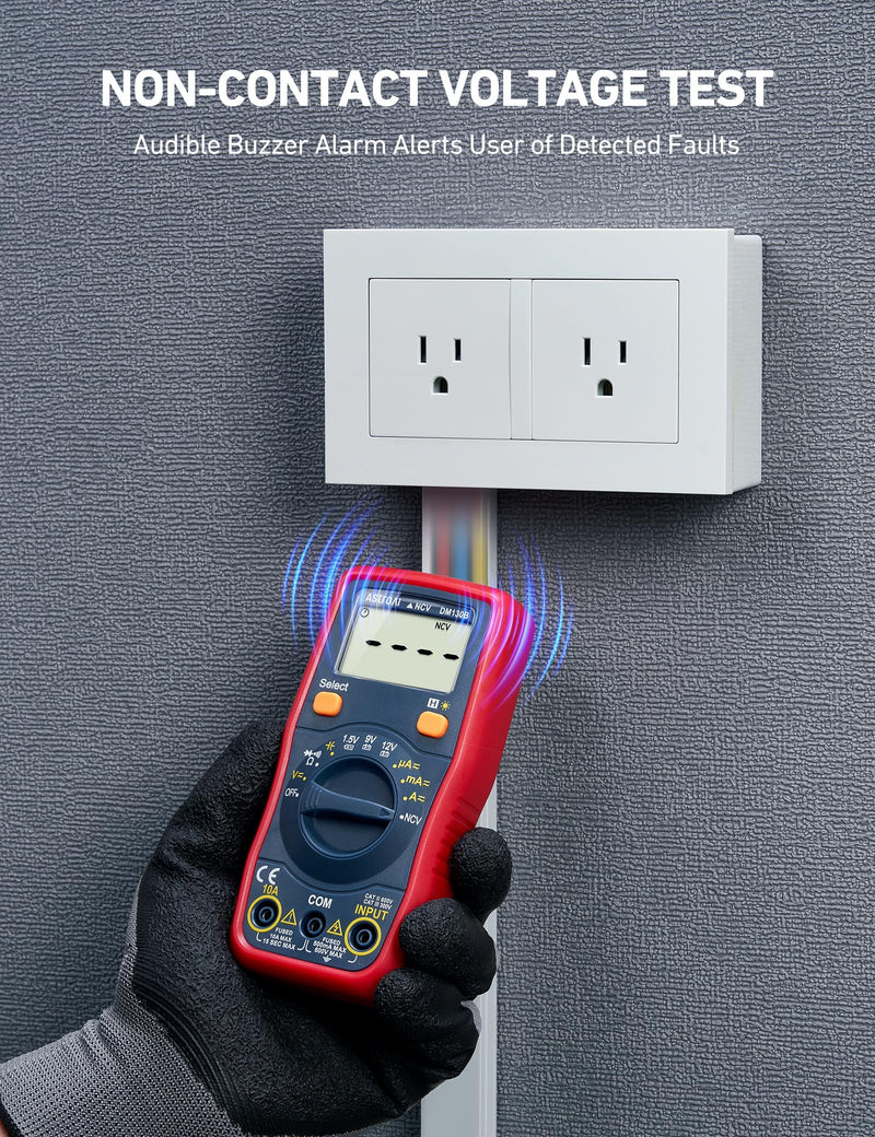 AstroAI Digital Multimeter, Voltmeter 1.5v/9v/12v Battery Voltage Tester Auto-Ranging/Ohmmeter/DMM with NCV Function, Accurately Measures Voltage Current Amp Resistance Capacitance