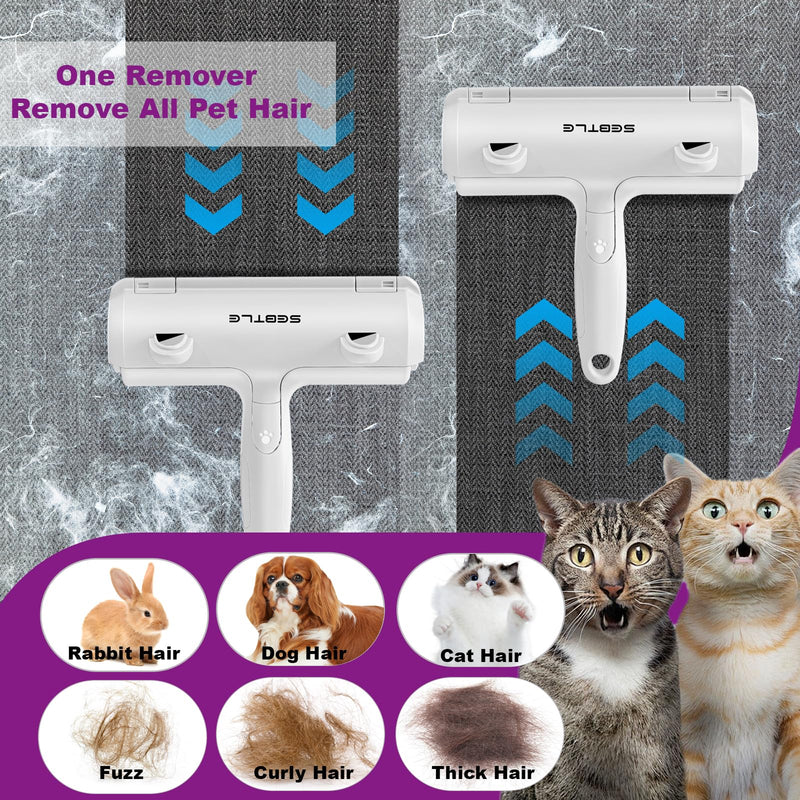 Pet Hair Remover Roller,Reusable Animal Hair Removal Brush for Dogs and Cats,Lint Remover Easy to Clean Pet Fur from Carpet,Sofa,Bedding,Furniture and Rugs,White | Lint Roller for Pet Fur from Carpet,Sofa,Bedding,Furniture and Rugs White