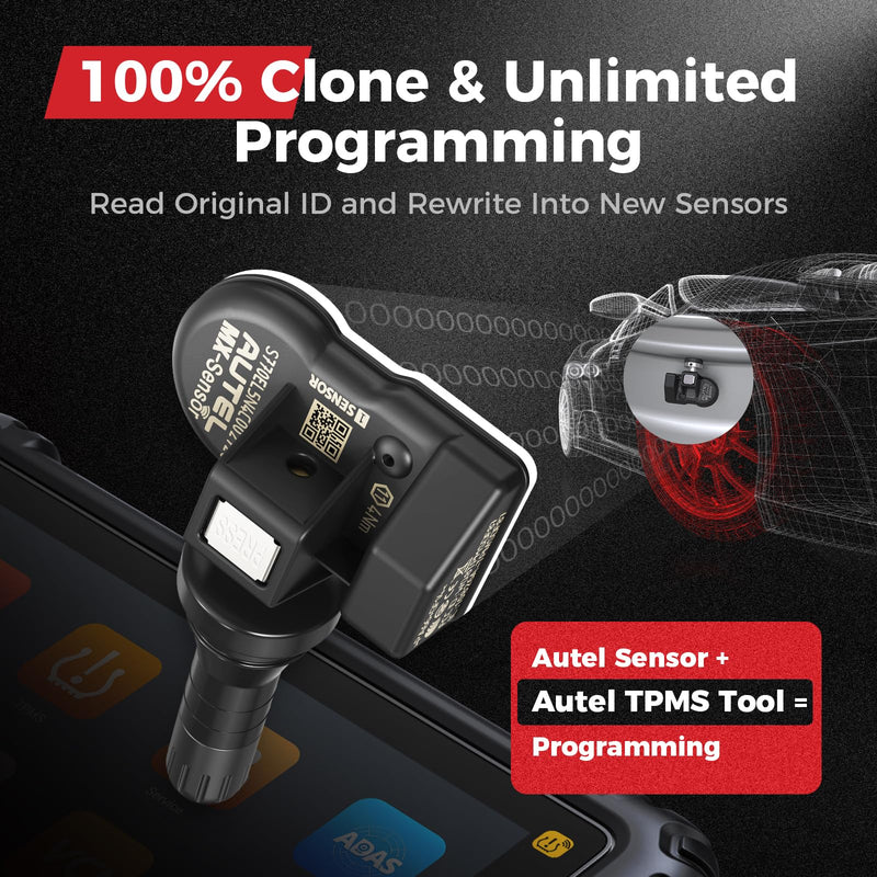 Autel TPMS Sensor 2in1 MX Sensor 315MHz 433MHz Tire Pressure Sensors, OEM Quality Universal TPMS Sensors in Rubber, Programmed by Autel TS408S TS501 Pro TS508 TS508WF MK808S-TS MS906TS MS906PRO-TS 1