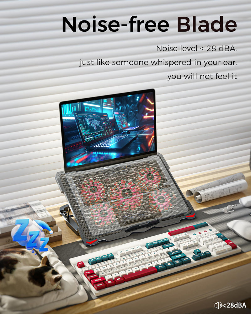 AICHESON S035 Red Laptop Cooling Pad and Portable Computer Cooler Pad Set