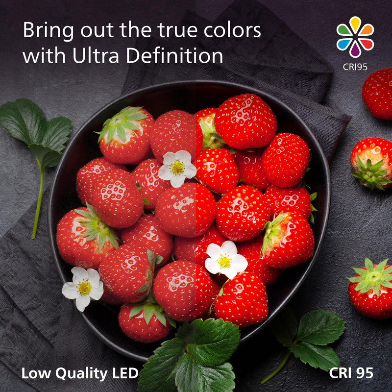 Philips LED 100W A19 8-Pack Ultra Definition (2700K) 1500 Lumen (11.5W = 100W) Dimmable Frosted Flicker-Free Light Bulbs Soft White (2700k) 4 Pack