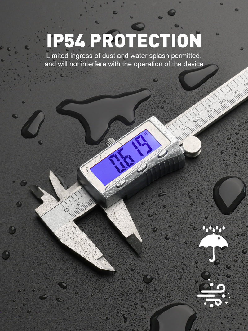 SMART JERRY - Rechargeable Digital Caliper 6 Inche | 3-4 Month Runtime on a Single Charge | High Accuracy Vernier Caliper with LCD Screen & Backlight | Auto-Off Design Digital Caliper Measuring Tool