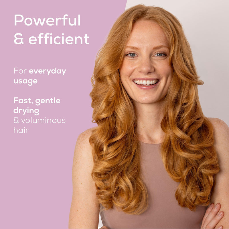  [AUSTRALIA] - Beurer HC 25 travel hair dryer with ion function, small, foldable and lightweight, 1600 watts, voltage switching from 110-120 /220-240 V, 25.9 x 8 x 15.6 cm, black/rose