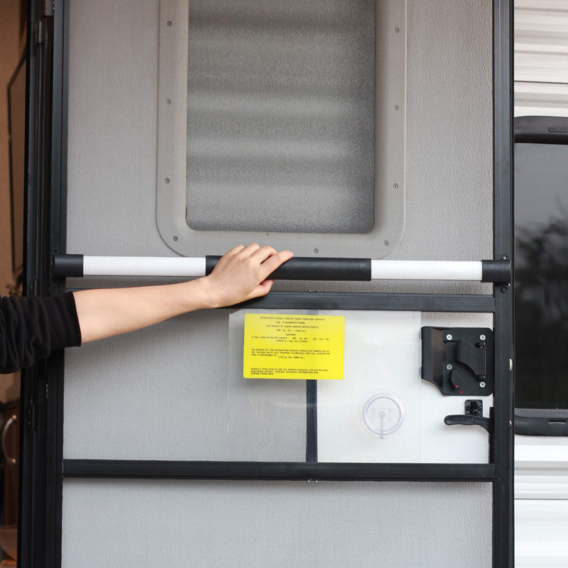 RVGUARD RV Screen Door Cross Bar Handle Adjustable from 21-5/8 Inch to 28-5/8 Inch with Sturdy and Secure Non-Slip Grip Classic