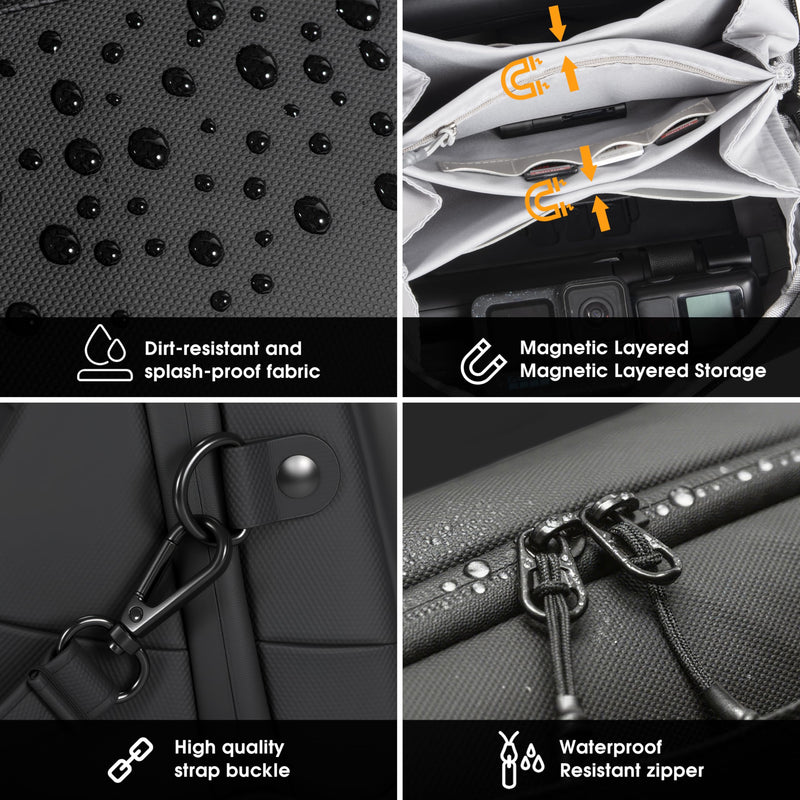 Carrying Travel Case for Insta 360 Luna Ultra Bag Accessories | Go Ultra X6 X5 X4 Air Organizer Multilayer Storage Soft For DJI Osmo Mobile 8 7P Pocket 4 4P 3 with Shoulder Strap