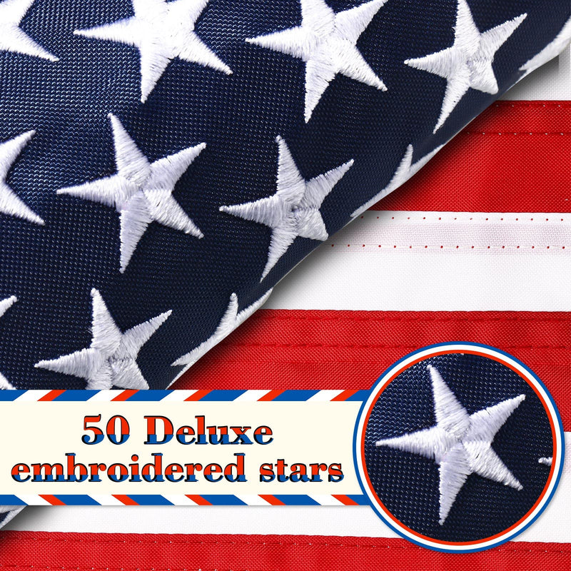 Breling 2 Pack Patriotic American Flag for Boat Bike Car Outdoor, 12 x 18 Inch Small Red White Blue USA Flag Star Marine Embroidered Sewn Banner with 2 Grommet UV Fade Resistant Waterproof Red, White, Blue