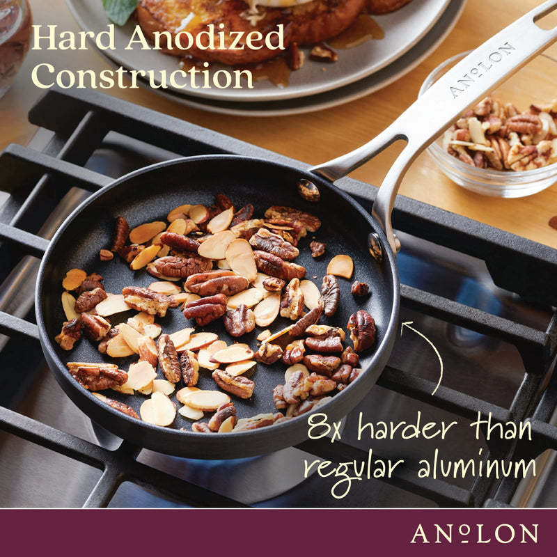 Anolon Hard Anodized Nonstick Mini Skillet/Frying/Egg Pan, Stainless Steel Handle, (6.5"), Gray