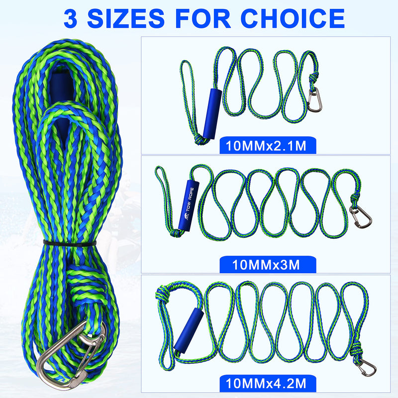 Docking Lines Rope Mooring Bungee - PWC Dock Rope 7FT 10FT 14FT with Foam Float for Personal Watercraft Kayak, Jet Ski, SeaDoo, Boat, Pontoon Bungee Docking Line Rope 0.39in 10ft 1pack