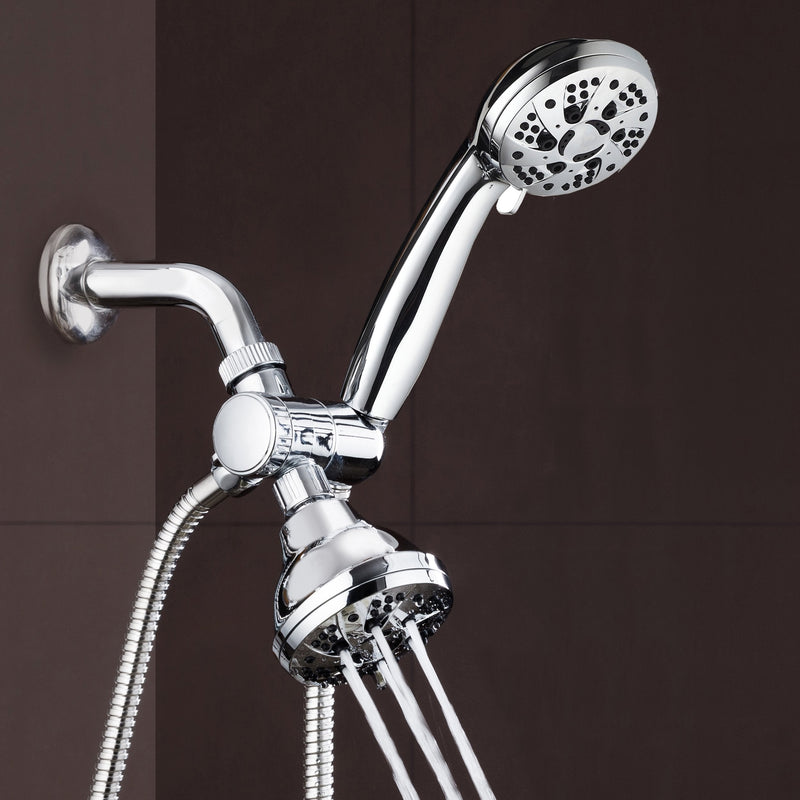 AquaDance Total Chrome High Pressure 3-way 48-setting Rain – Handheld Shower Head Combo – Angle Adjustable, Anti-Clog Jets, Tool-Free Installation - USA Standard Certified – Top U.S. Brand