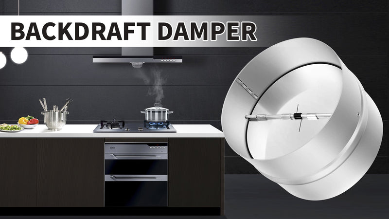 4 Inch Draft Blocker Backdraft Damper Duct Draft Stopper One-Way Airflow Ducting Insert Backflow Preventer Inline Fan Vent Deflector 4 Inch Silver