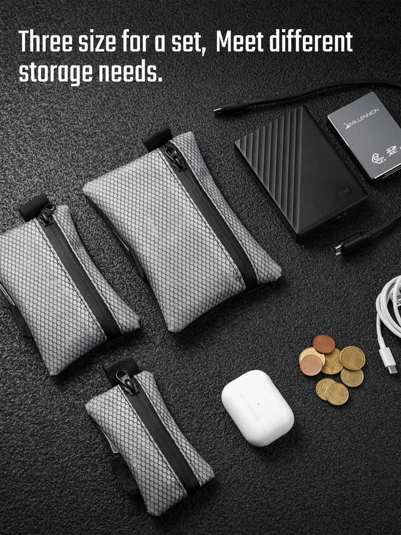 TACTICAL_GEEK Storage A5 EDC Storage Pouch Set, Multi-Purpose Molle EDC Gadget Pouch, Multi-Functional Utility Small Tool Pocket,Luggage Organiser Divider Small Pouch Organizer for Daily Carry(Black) Black