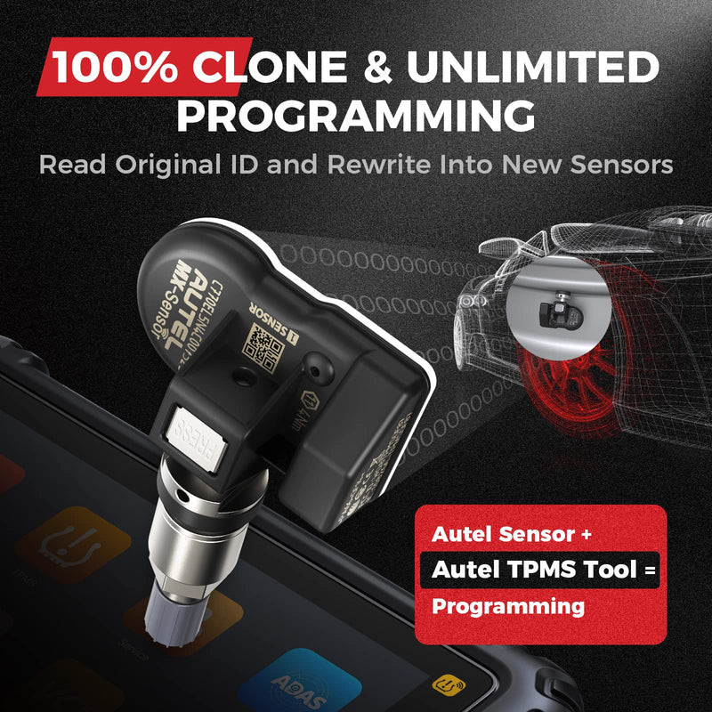 Autel TPMS Sensor 1-Sensor, MX-Sensor 315MHz + 433MHz Metal Valve, Programmable Universal Specially Built for OEM Sensors Replacement, Work with Autel TPMS Tool TS408S TS501 PRO TS508WIFI MK808S-TS