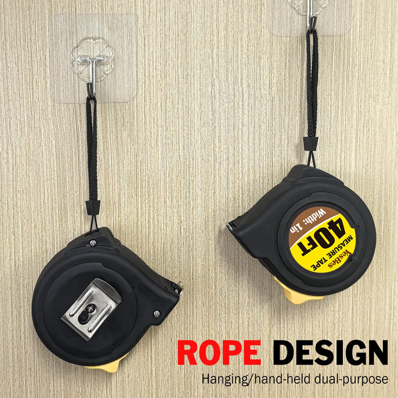 2 Pack Tape Measure 40 ft, Easy Read Measuring Tape Retractable, Measurement Tape 40 FT by 1 in 2 Pack