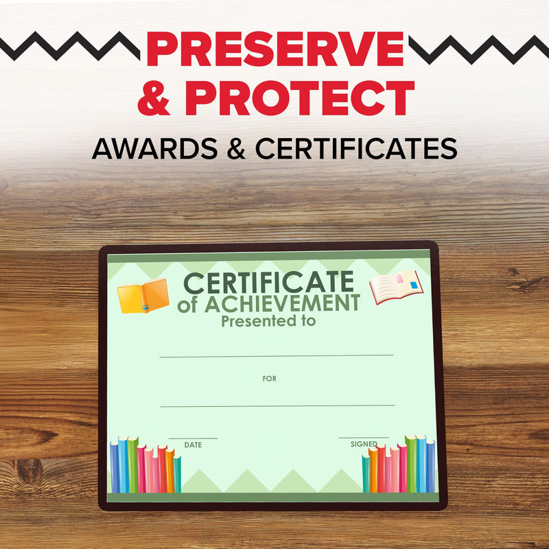 Scotch Self Seal Laminating Pouches 8.5 x 11, Black Border, 5 Pack | No Laminator Machine Needed, Self Laminating Pouches Great for Achievements, Awards & Certificates