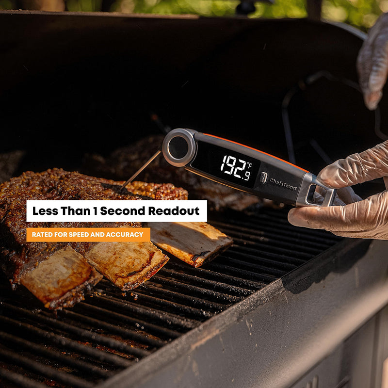 Finaltouch X10 Instant Read Digital Meat Thermometer NSF Certified Waterproof Professional for Cooking Grilling BBQ Baking Candy Oil with Rotating Probe and Backlit Display (Tangerine Tart) Tangerine Tart