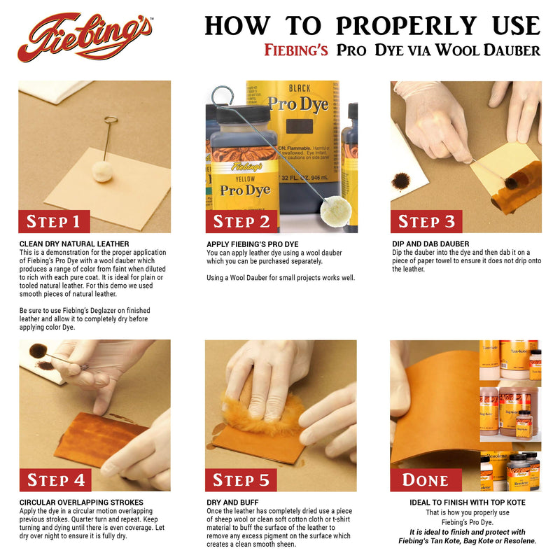 Fiebing's Pro Dye Leather Dye (4 Fl Oz) - Alcohol-Based, Penetrating, Permanent Dye for Shoes, Belts, Furniture - Vivid Color, Superior Color Fastness 4 oz. Black