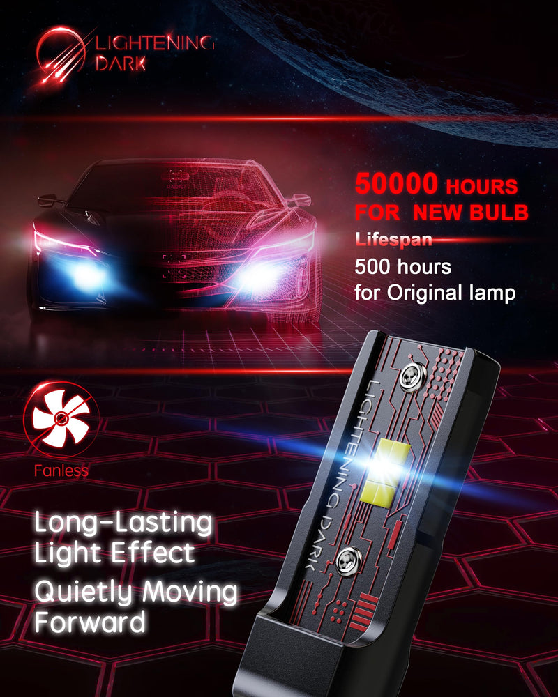  [AUSTRALIA] - 9005+H11 Light Bulbs, HB3+H8/H9 Fog Bulbs Combo 6500K Xenon White Extremely Bright Wireless Fanless (Pack of 4) 9005+H11
