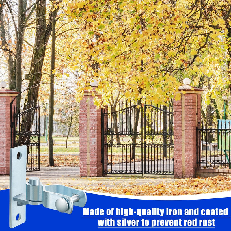 Dunzy 4 Pcs 1-3/8" Heavy Duty Wall Mount Gate Hinge Chain Link Gate Hinge with 5/8'' Pin Pipe Fence Pressed Steel Chain Link Fence Frame Outdoor Hardware