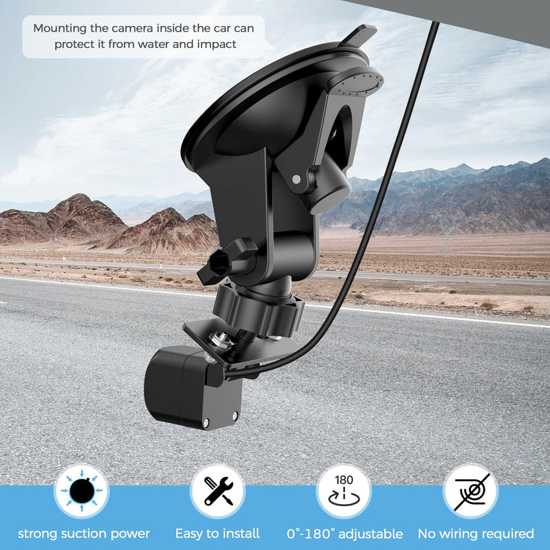 Rear Camera Mount(2 Pcs),Universal Rear Window Camera Mount,Adjustable Back Windshield Backup Camera Mount,Dash Cam Rearview Camera Bracket,Car Recorder Mirror Cam Reverse Camera Holder