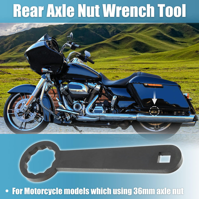 Motoforti 36mm Rear Axle Nut Wrench Tool for Harley Davidson Touring Motorcycle - HD-47925, Adjust Belt Tension, Black 7.7*1.2in